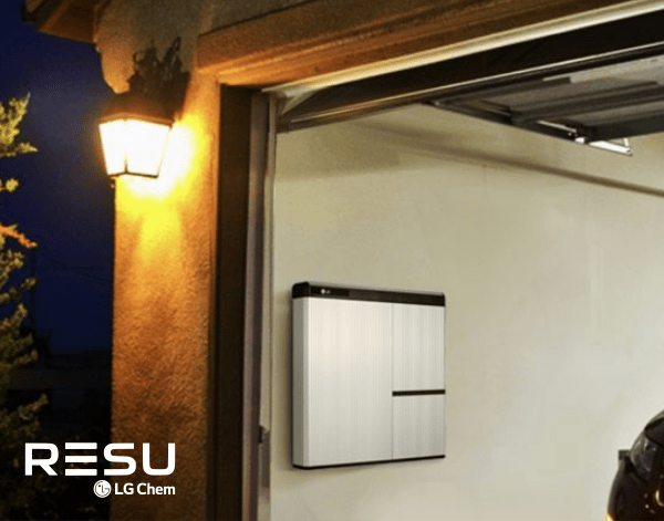 LG RESU10h installed on garage wall