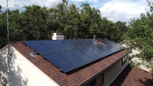 solar panels on roof