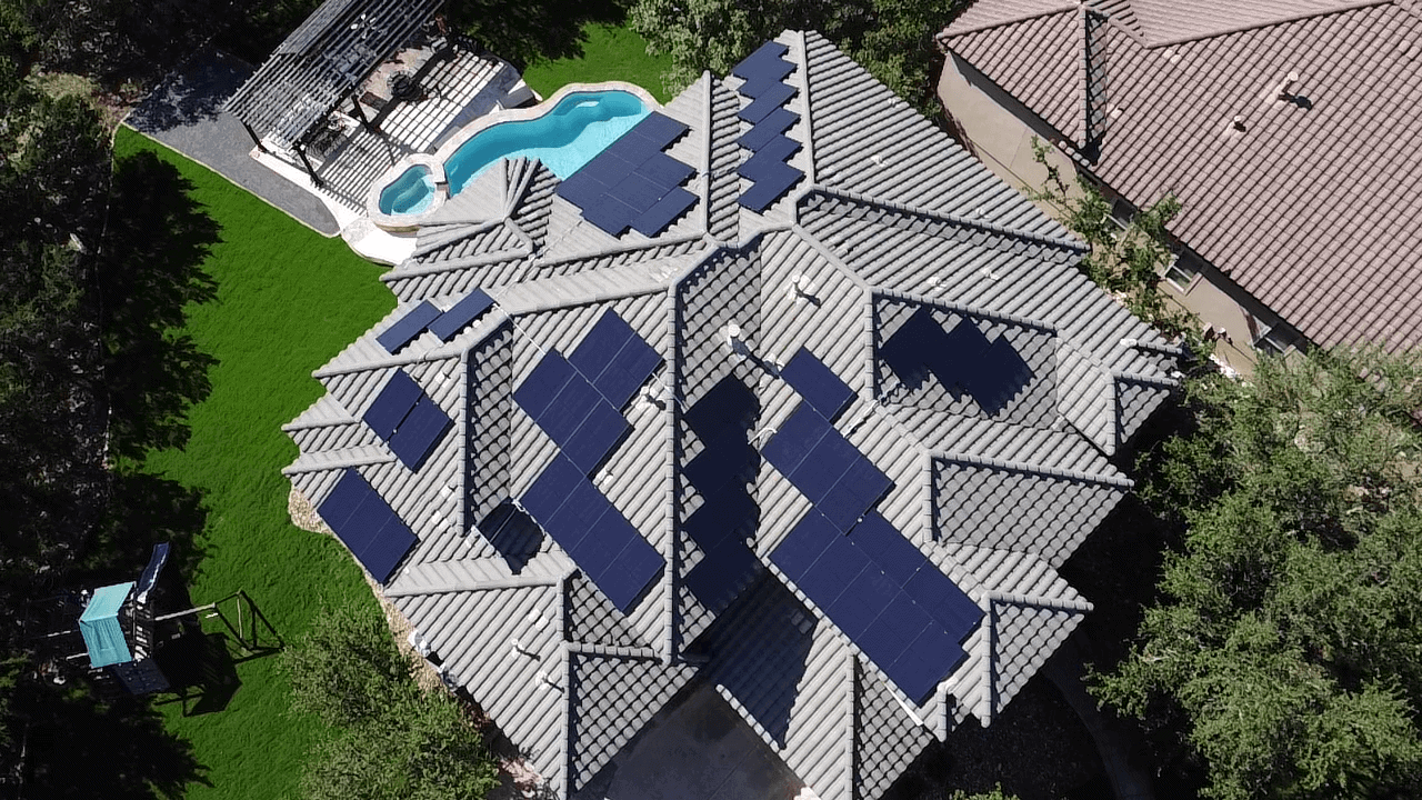 Aerial view of home with solar panels 7 Aerial view of home with solar panels