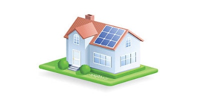 With-Solar Graphic of home with solar panels